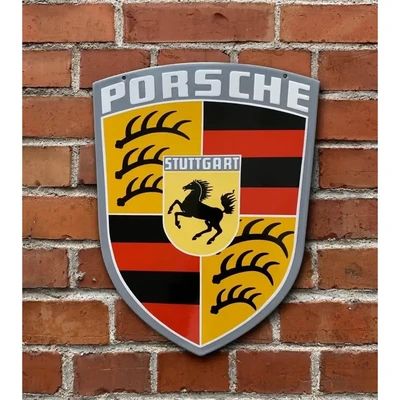 Emailleschild - Porsche Wappen