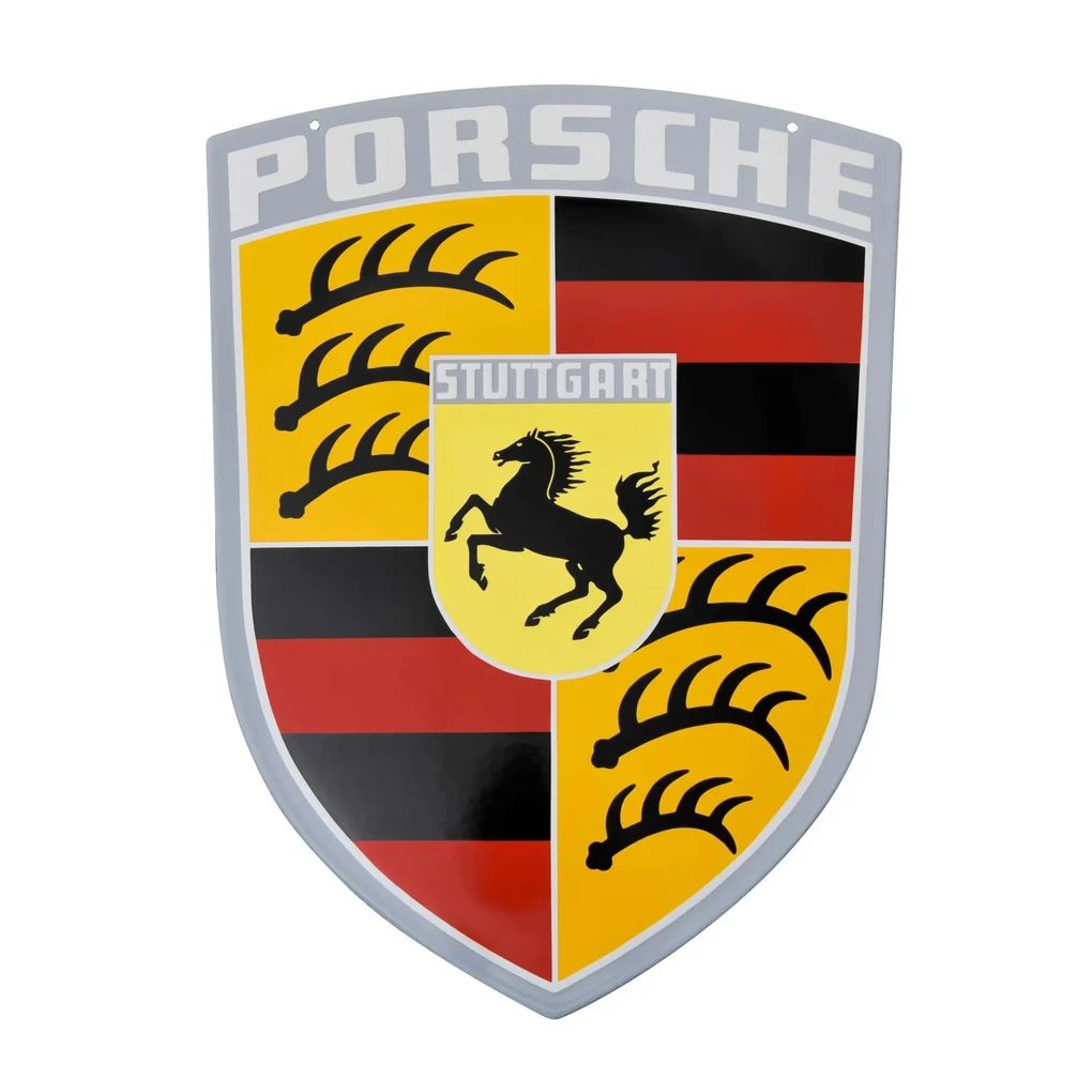 Emailleschild - Porsche Wappen
