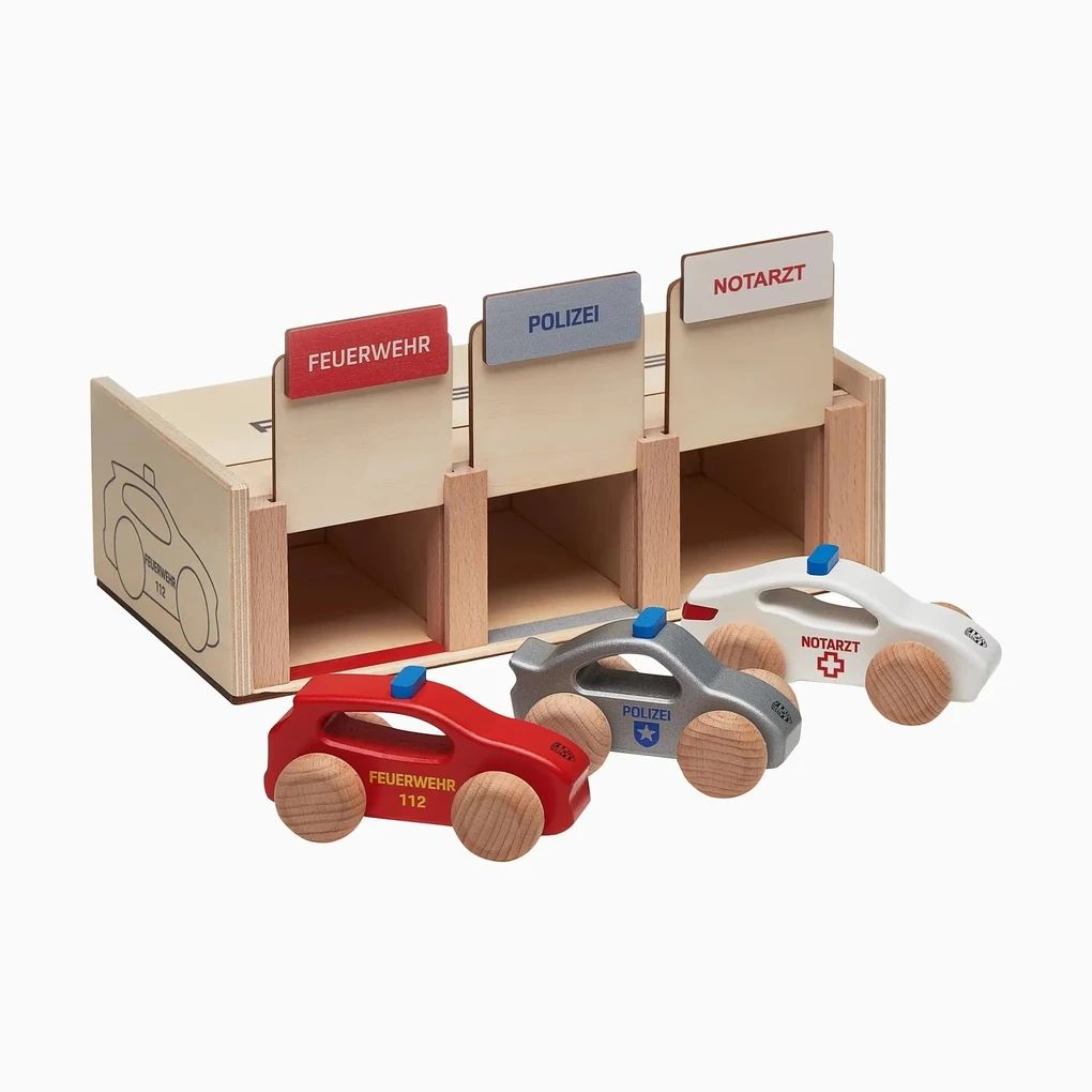 Einsatzfahrzeuge-Set Holz